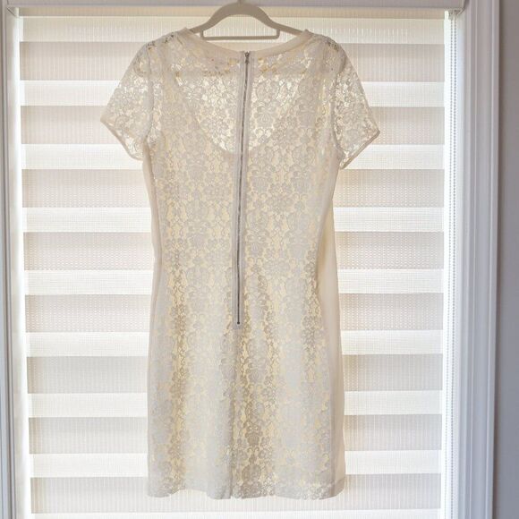 REBECCA TAYLOR floral lace dress silk white 4 formal event holiday romantic fem - Picture 3 of 13